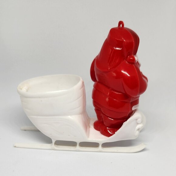 Hard Plastic Santa and Sled Candy Dispenser Vintage Christmas - Picture 3 of 4